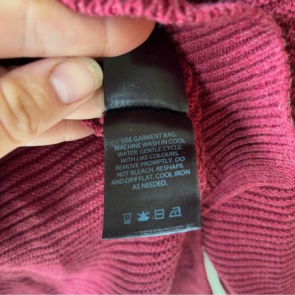 Kenneth Cole Reaction Red Cowl Neck Sweater M | 100% Cotton Cozy Pullover - Picture 4 of 11